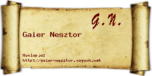 Gaier Nesztor névjegykártya